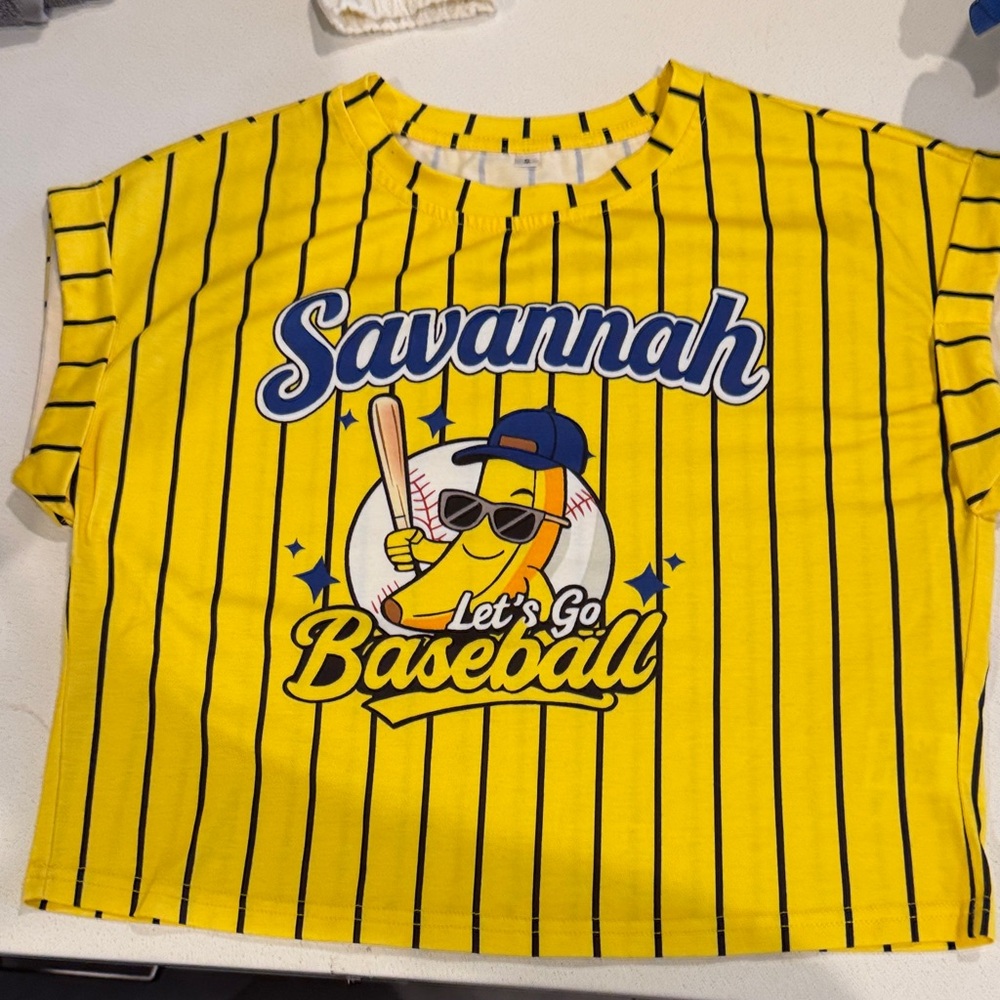 Savannah Bananas Yellow Baseball Graphic Kids Tee